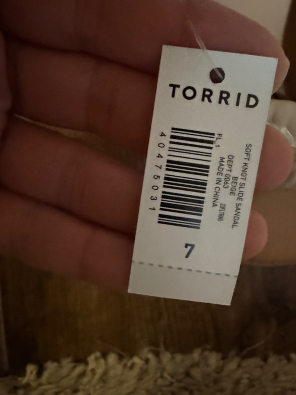 7WW torrid Cream Knotted Pleat Slide Sandals with Stud Trim - Picture 2 of 5